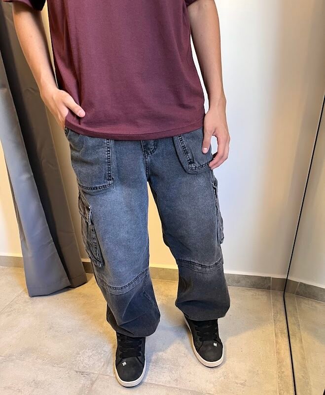 Jeans Baggy Negro Cargo